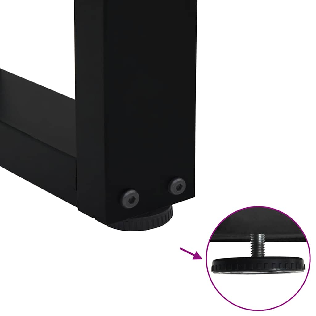 spisebordsben V-formet 2 stk. sort 100x(72-73,3) cm stål