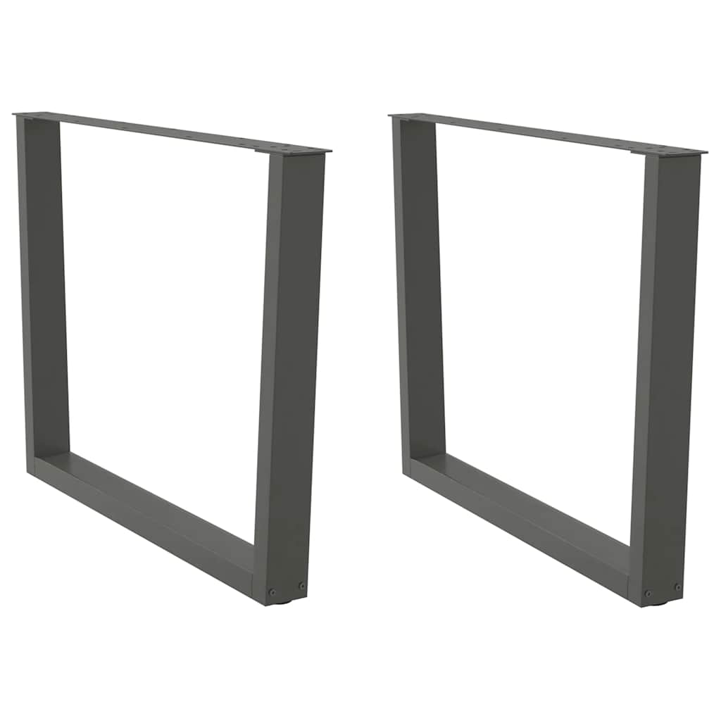 spisebordsben V-formet 2 stk. antracit 100x(72-73,3) cm stål
