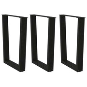 spisebordsben V-formet 3 stk. sort 70 x (72-73,3) cm stål