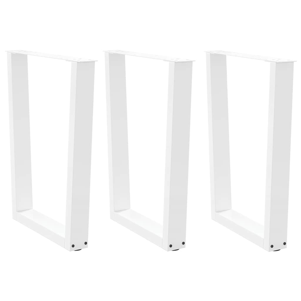 spisebordsben V-formet 3 stk. hvid 70 x (72-73,3) cm stål