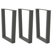 spisebordsben V-formet 3 stk. antracit 70 x (72-73,3) cm stål