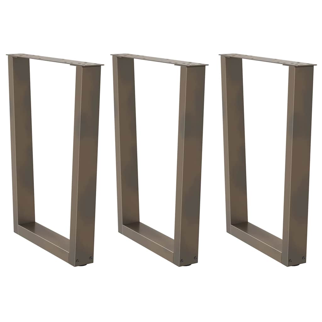 spisebordsben V-formet 3 stk. naturstål 70 x (72-73,3) cm stål