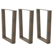 spisebordsben V-formet 3 stk. naturstål 70 x (72-73,3) cm stål
