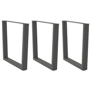 spisebordsben V-formet 3 stk. antracit 80x(72-73,3) cm stål