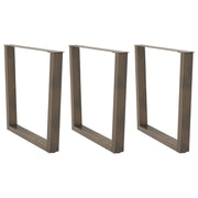 spisebordsben V-formet 3 stk. naturstål 90 x (72-73,3) cm stål