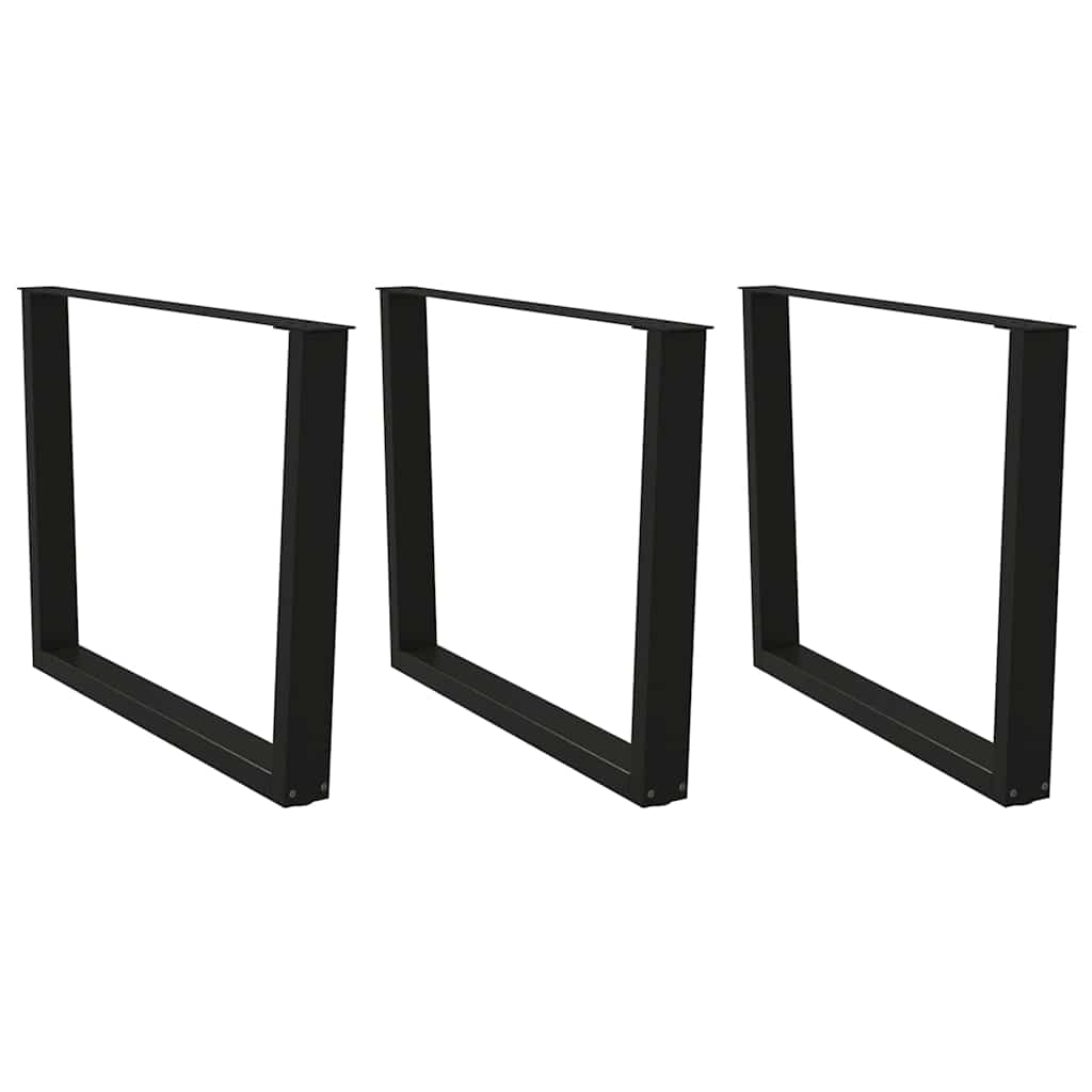 spisebordsben V-formet 3 stk. sort 100x(72-73,3) cm stål