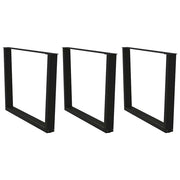 spisebordsben V-formet 3 stk. sort 100x(72-73,3) cm stål