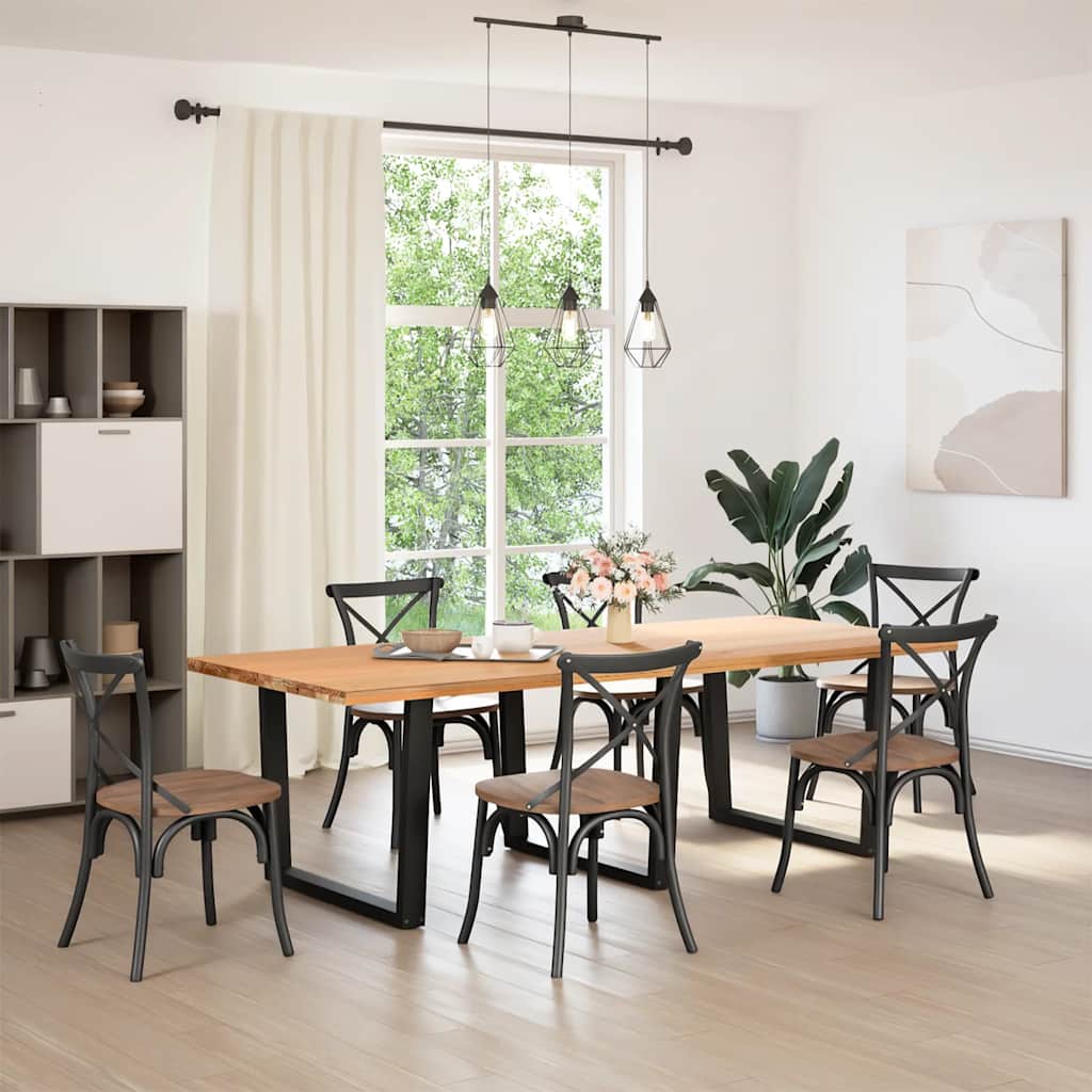 spisebordsben V-formet 3 stk. sort 100x(72-73,3) cm stål