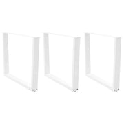 spisebordsben V-formet 3 stk. hvid 100x(72-73,3) cm stål