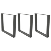 spisebordsben V-formet 3 stk. antracit 100x(72-73,3) cm stål