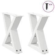 sofabordsben 2 stk. hvid 30x(30-31,3) cm stål