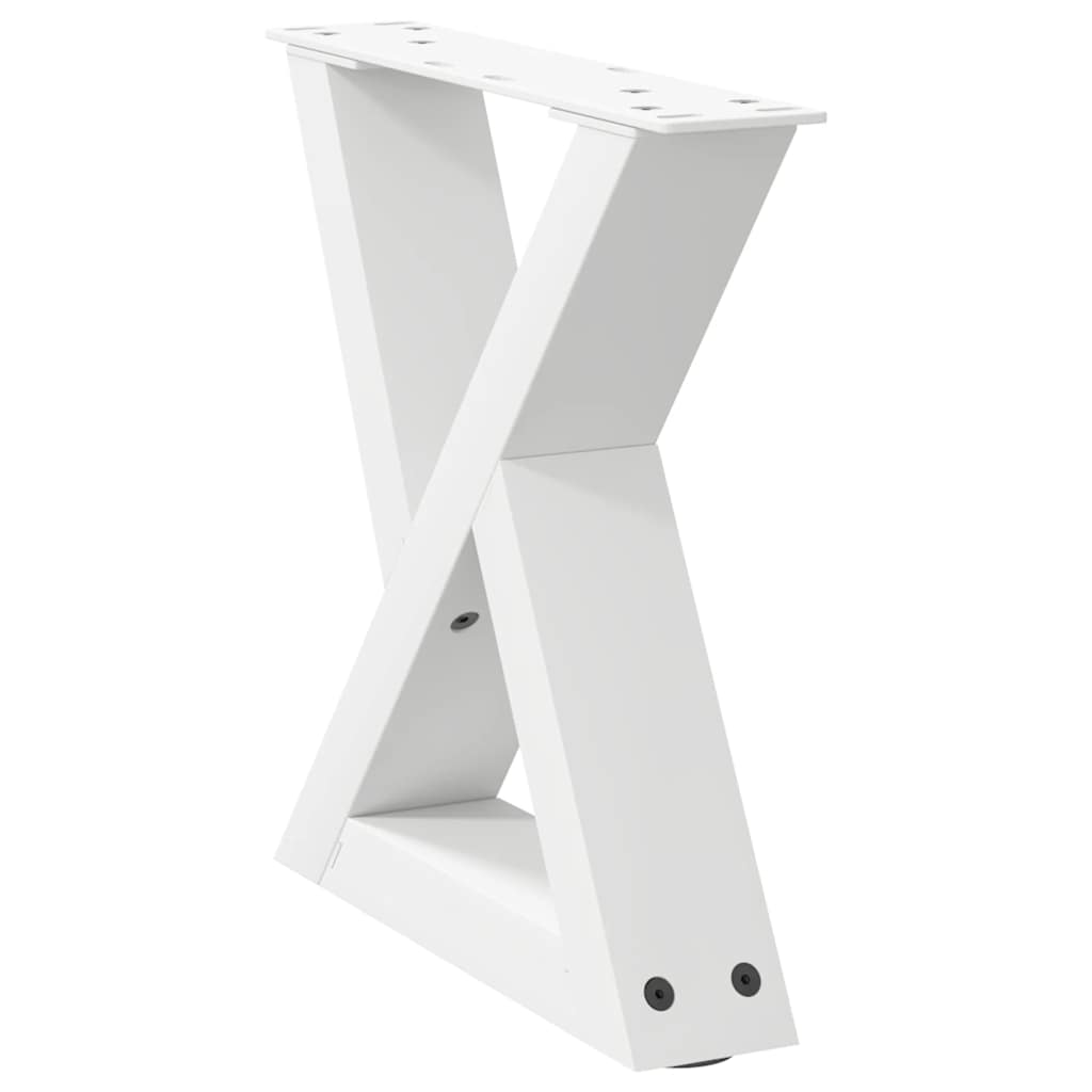 sofabordsben 2 stk. hvid 30x(30-31,3) cm stål