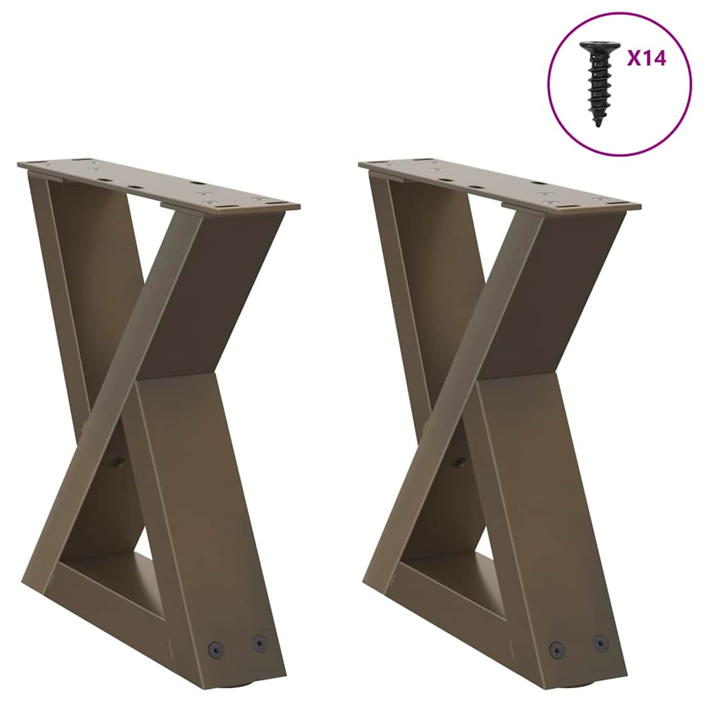 sofabordsben 2 stk. naturstål 30x(30-31,3) cm stål