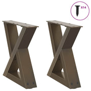 sofabordsben 2 stk. naturstål 30x(30-31,3) cm stål