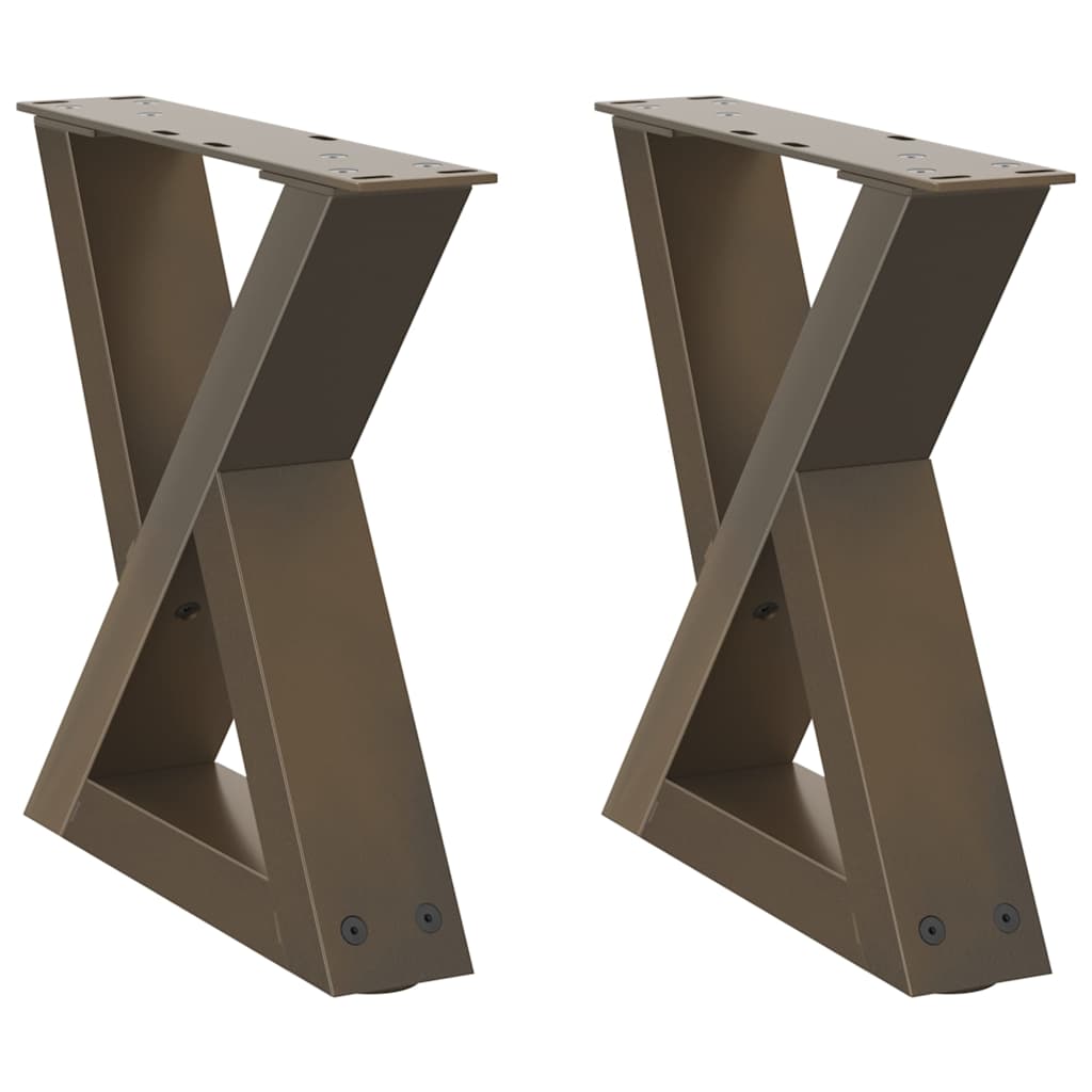 sofabordsben 2 stk. naturstål 30x(30-31,3) cm stål