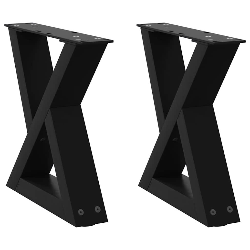 sofabordsben 2 stk. sort 40x(30-31,3) cm stål