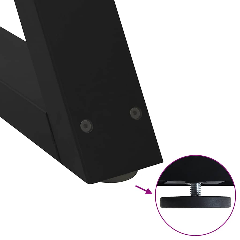 sofabordsben 2 stk. sort 40x(30-31,3) cm stål