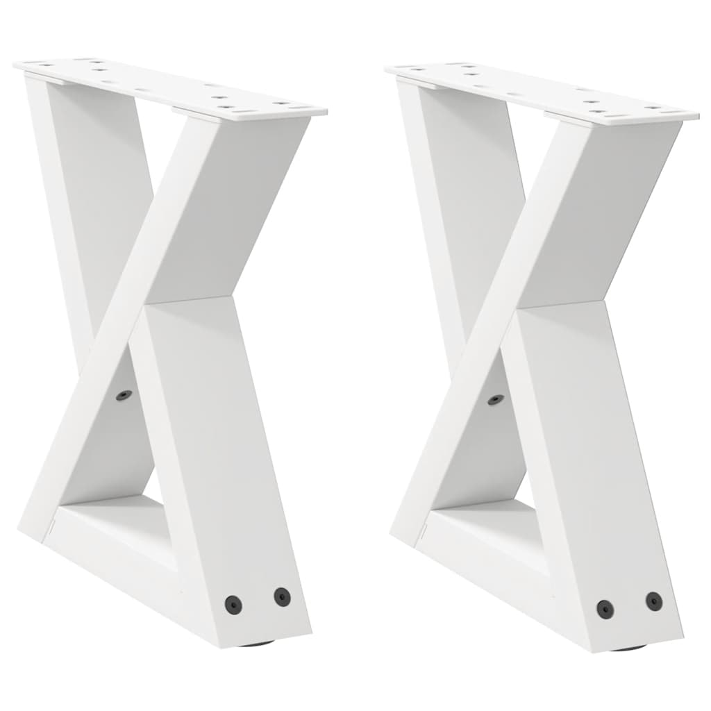 sofabordsben 2 stk. hvid 40x(30-31,3) cm stål