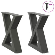 sofabordsben 2 stk. antracit 40x(30-31,3) cm stål