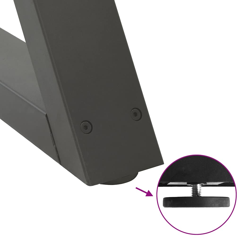 sofabordsben 2 stk. antracit 40x(30-31,3) cm stål