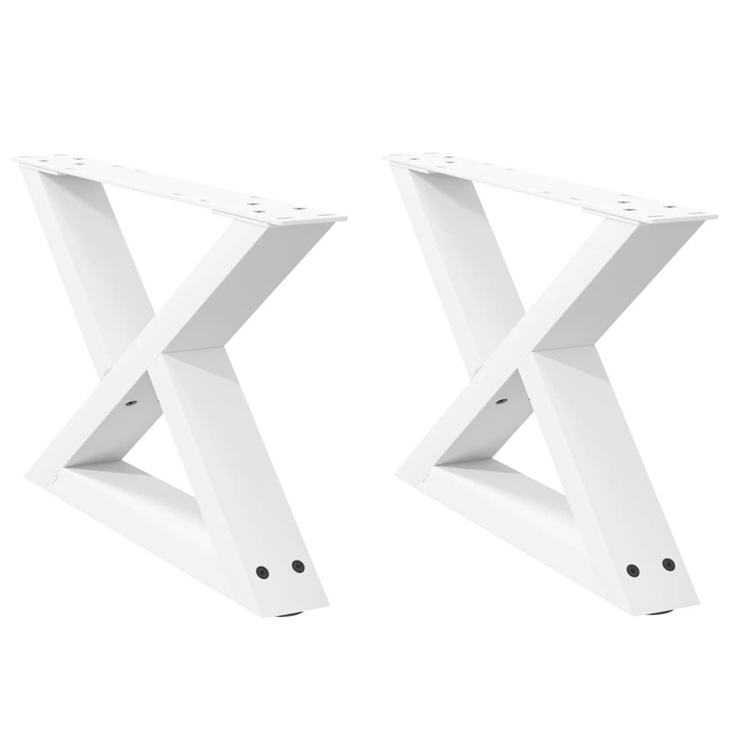 sofabordsben 2 stk. hvid 50x(30-31,3) cm stål