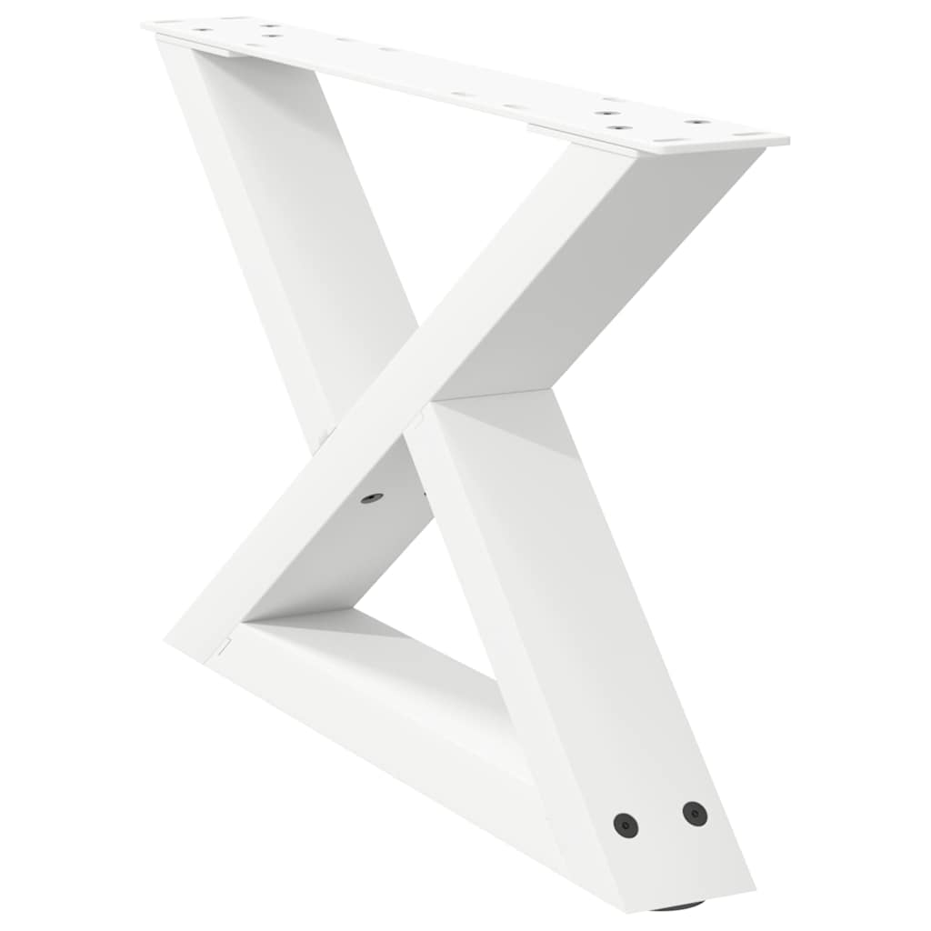sofabordsben 2 stk. hvid 50x(30-31,3) cm stål