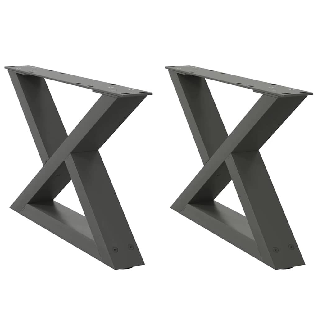 sofabordsben 2 stk. antracit 50x(30-31,3) cm stål
