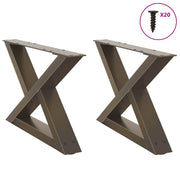 sofabordsben 2 stk. naturstål 50x(30-31,3) cm stål