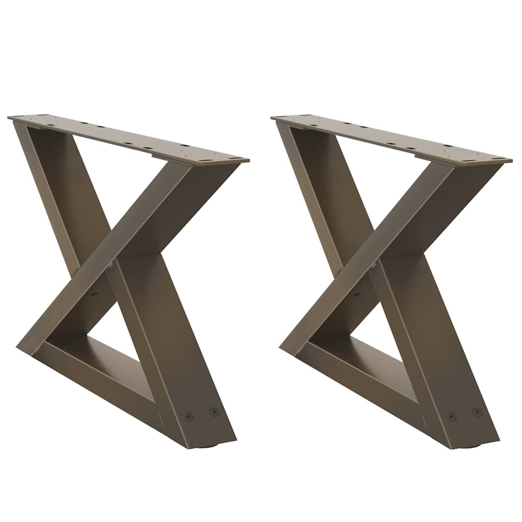 sofabordsben 2 stk. naturstål 50x(30-31,3) cm stål