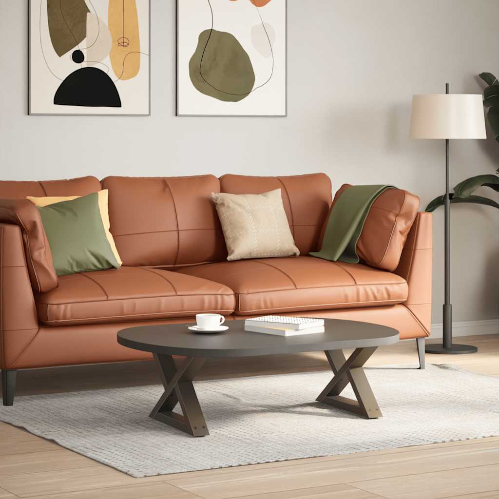 sofabordsben 2 stk. naturstål 50x(30-31,3) cm stål