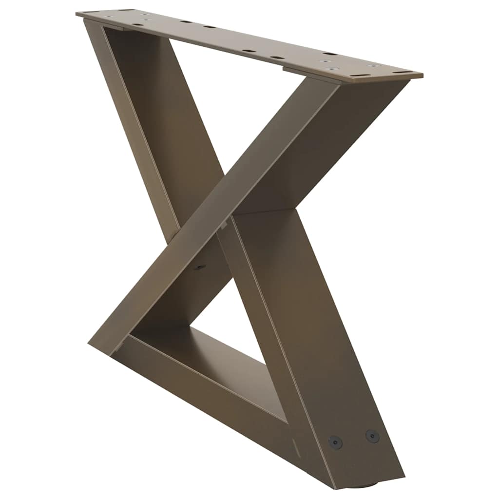 sofabordsben 2 stk. naturstål 50x(30-31,3) cm stål