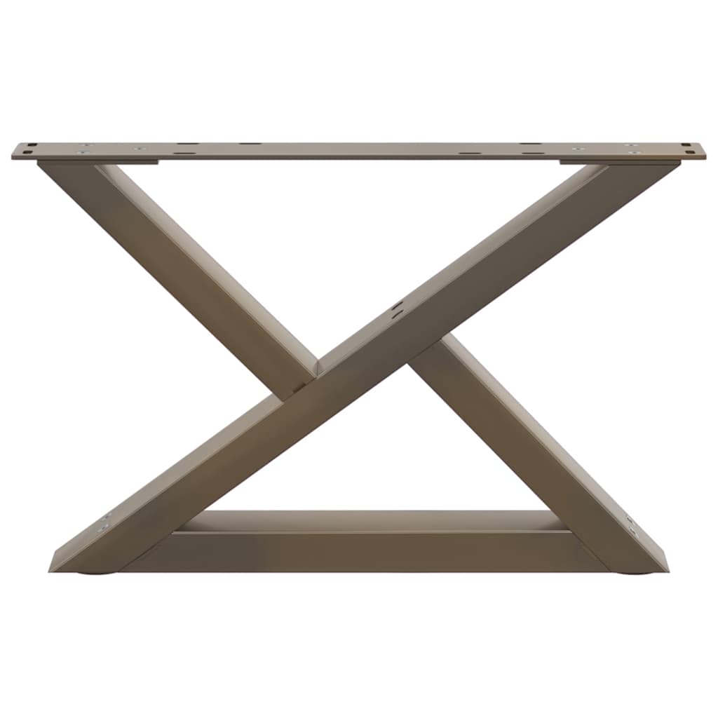 sofabordsben 2 stk. naturstål 50x(30-31,3) cm stål
