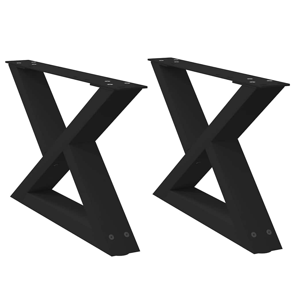 sofabordsben 2 stk. sort 60 x (30-31,3) cm stål