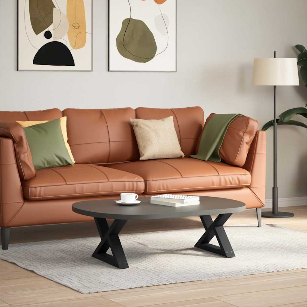 sofabordsben 2 stk. sort 60 x (30-31,3) cm stål