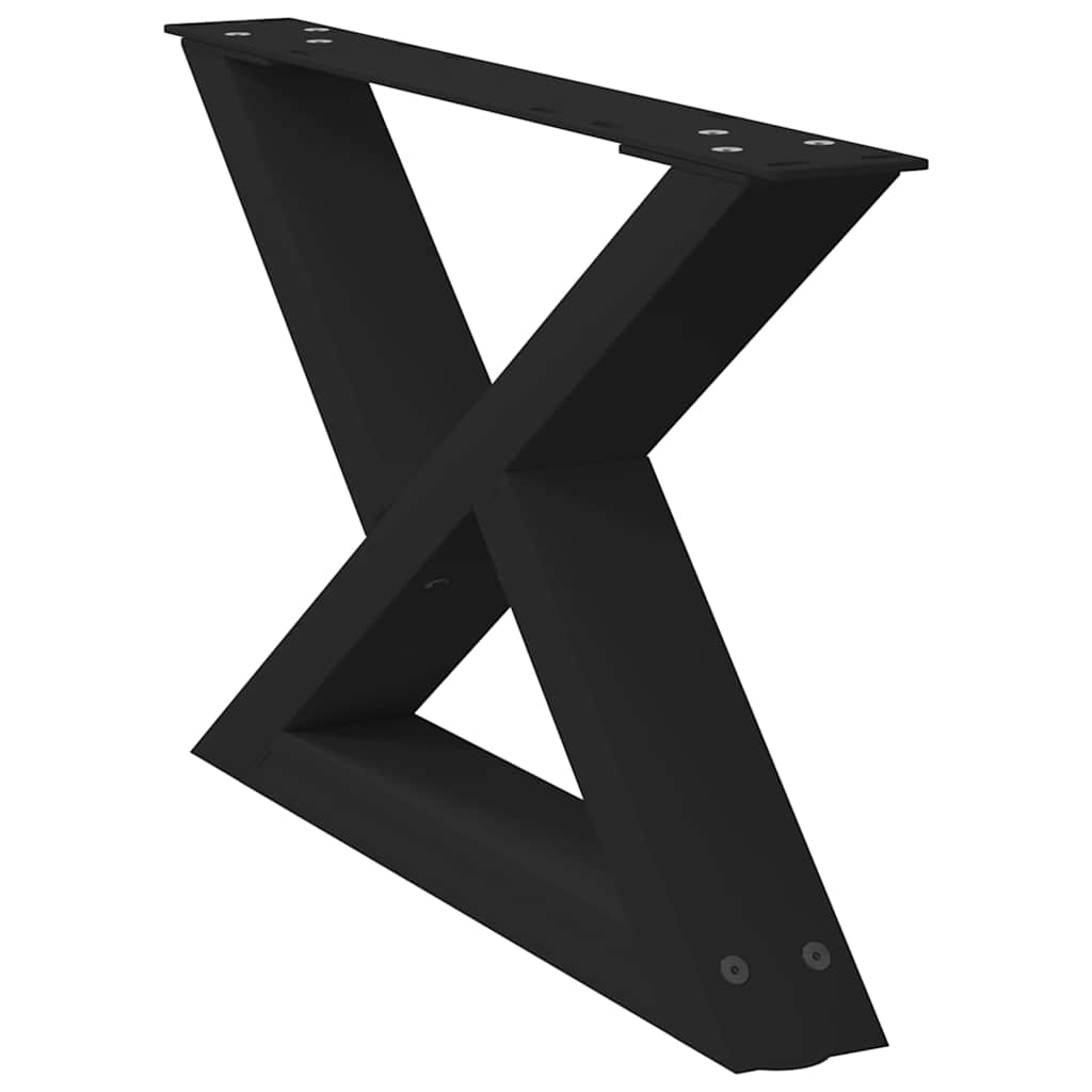 sofabordsben 2 stk. sort 60 x (30-31,3) cm stål