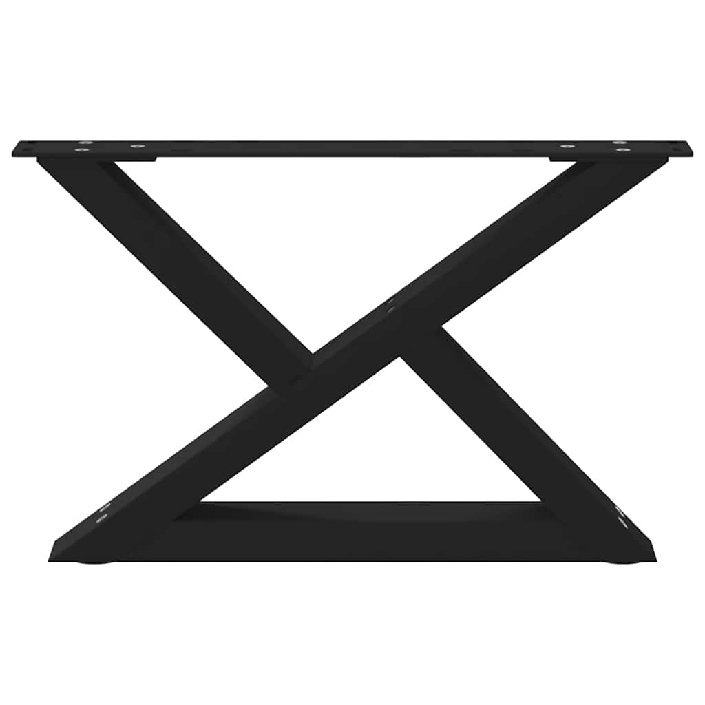 sofabordsben 2 stk. sort 60 x (30-31,3) cm stål