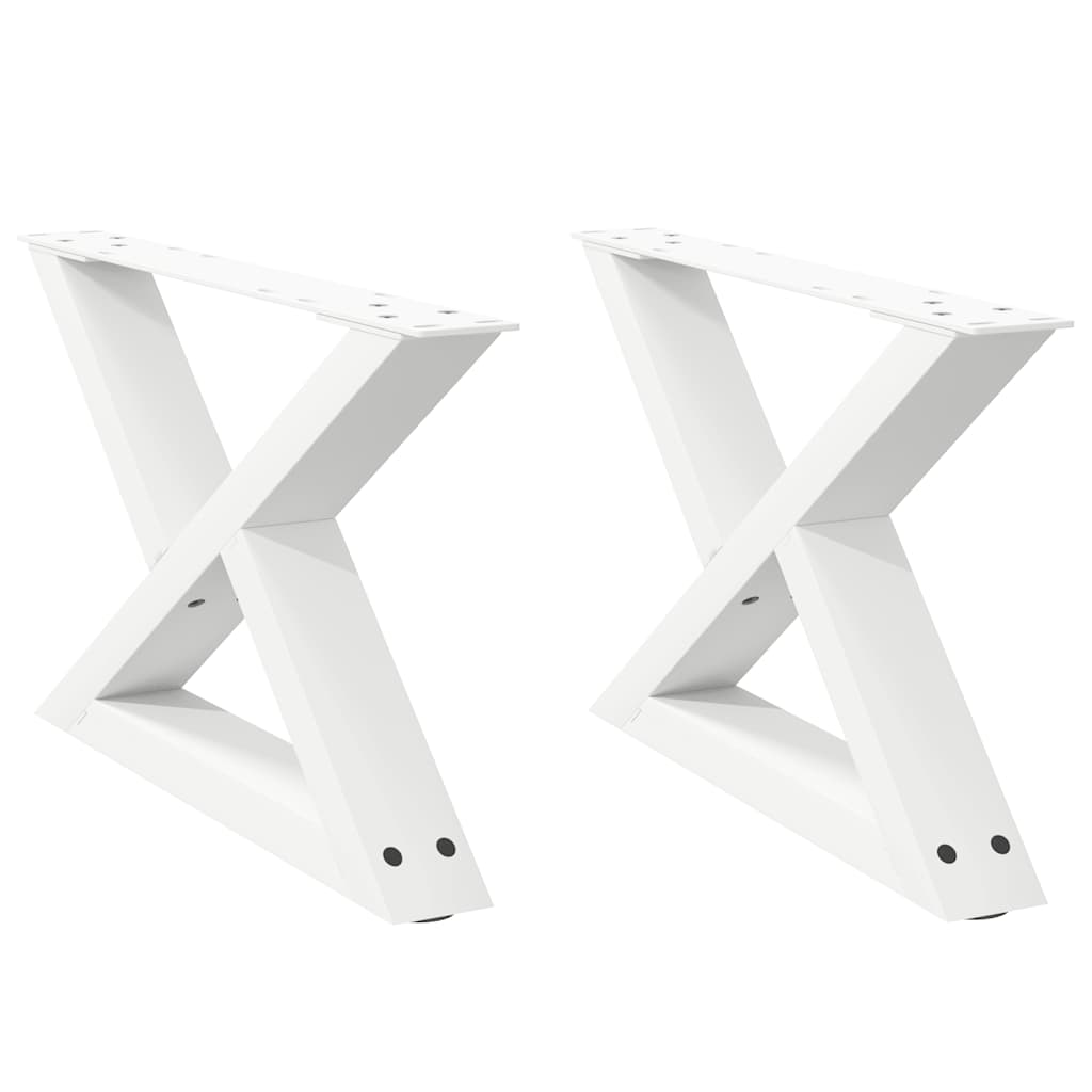 sofabordsben 2 stk. hvid 60 x (30-31,3) cm stål