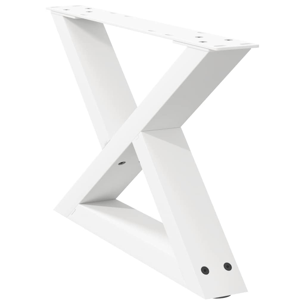 sofabordsben 2 stk. hvid 60 x (30-31,3) cm stål