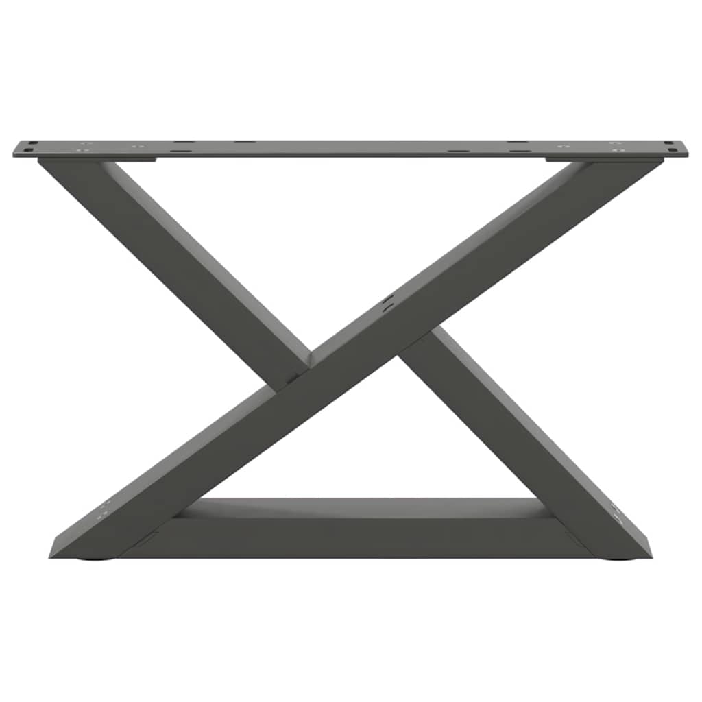 sofabordsben 2 stk. antracit 60 x (30-31,3) cm stål