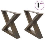 sofabordsben 2 stk. naturstål 60 x (30-31,3) cm stål