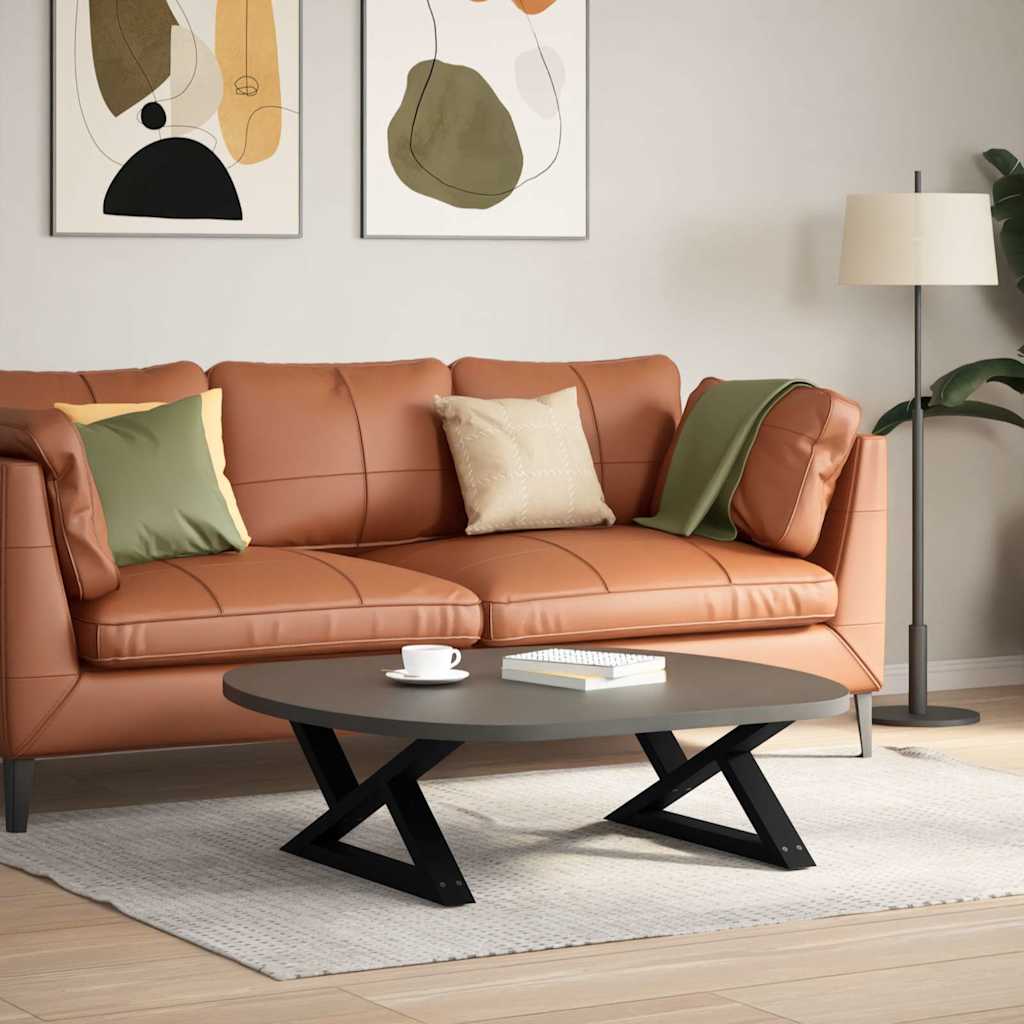 sofabordsben 2 stk. sort 70 x (30-31,3) cm stål