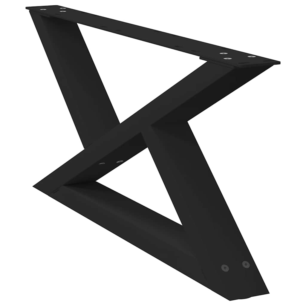 sofabordsben 2 stk. sort 70 x (30-31,3) cm stål