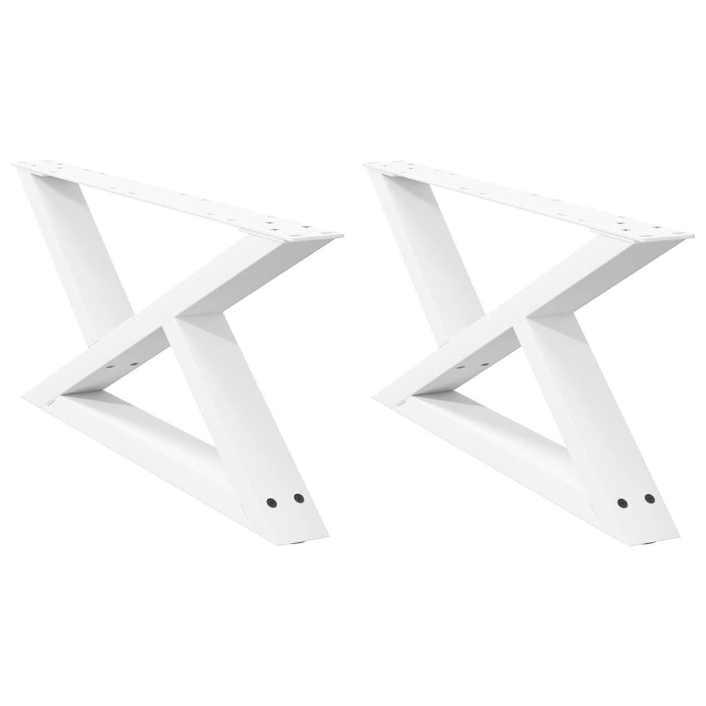 sofabordsben 2 stk. hvid 70 x (30-31,3) cm stål
