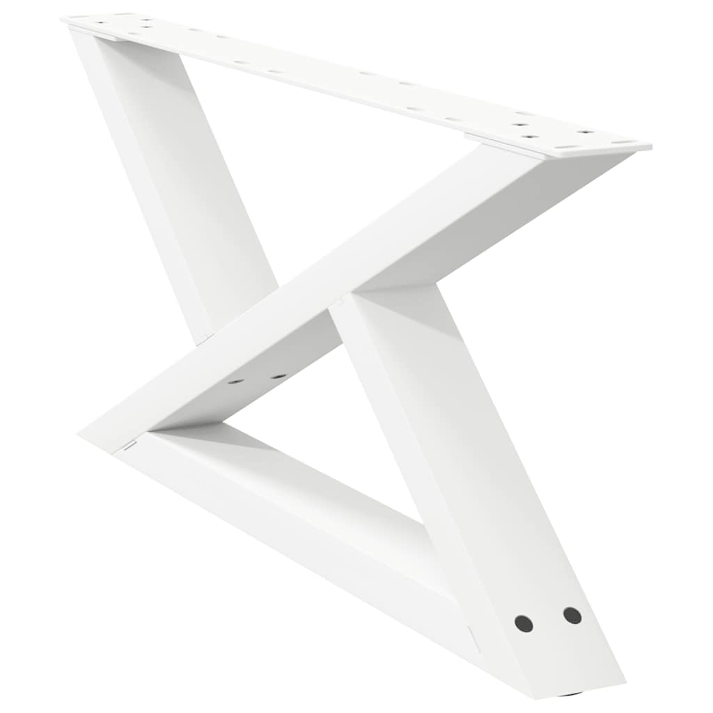sofabordsben 2 stk. hvid 70 x (30-31,3) cm stål