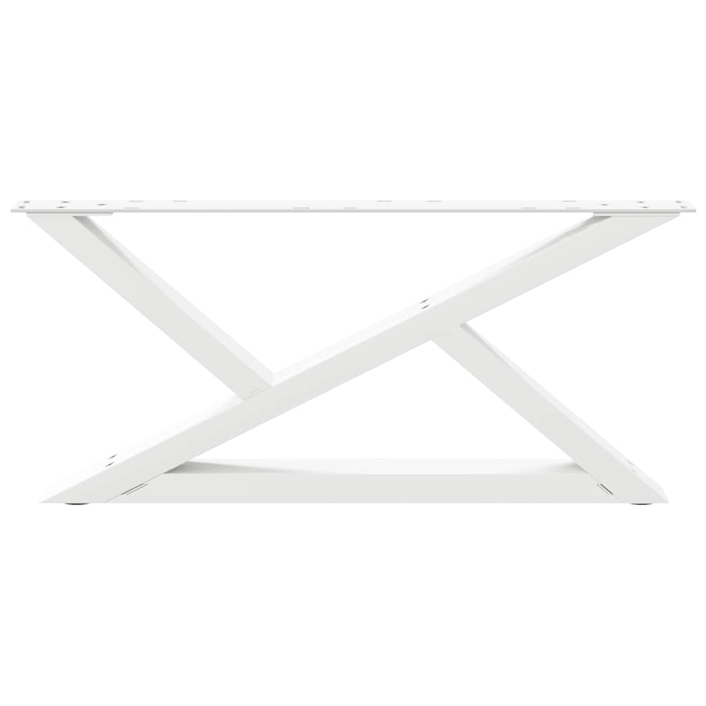 sofabordsben 2 stk. hvid 70 x (30-31,3) cm stål
