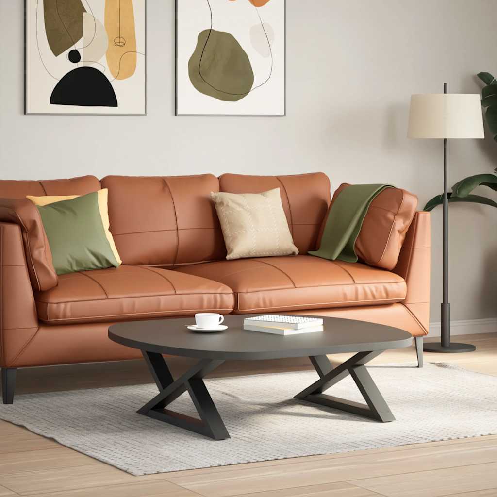 sofabordsben 2 stk. antracit 70 x (30-31,3) cm stål