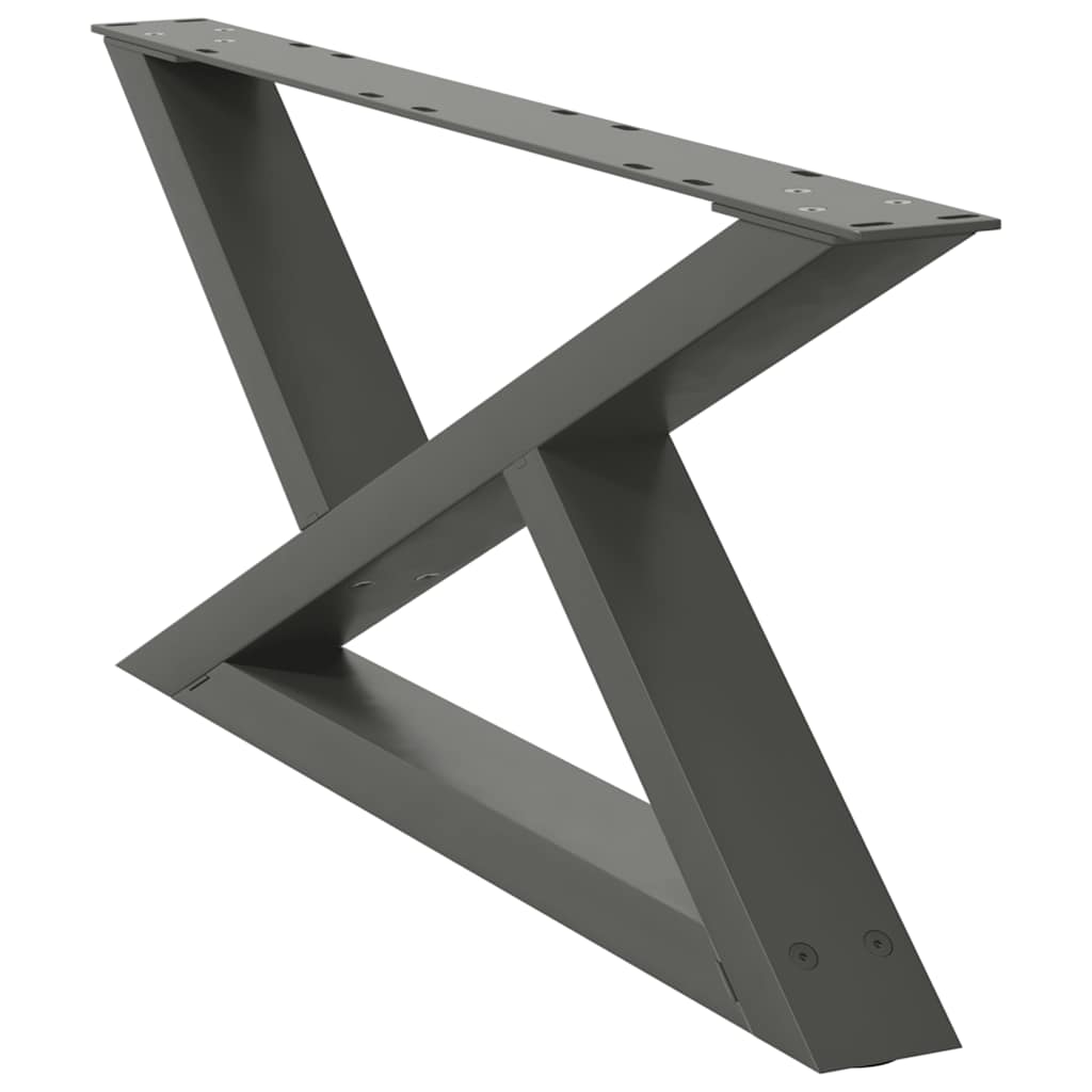 sofabordsben 2 stk. antracit 70 x (30-31,3) cm stål
