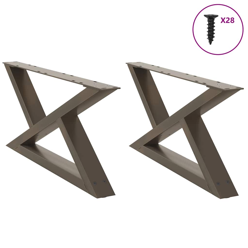 sofabordsben 2 stk. naturstål 70 x (30-31,3) cm stål