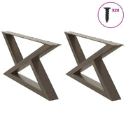 sofabordsben 2 stk. naturstål 70 x (30-31,3) cm stål