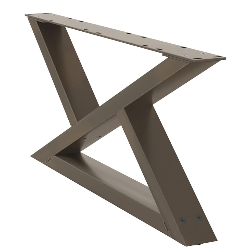 sofabordsben 2 stk. naturstål 70 x (30-31,3) cm stål